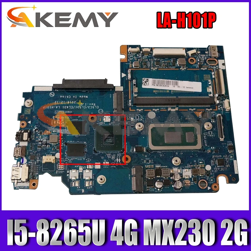 US $355.40 For Lenovo Flex15iwl S34014IWL S34015IWL laptop motherboard LAH101P with CPU I58265U RAM 4G GPU MX230 2G 100 test work