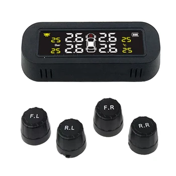 

Wireless Solar Power Tyre Pressure Monitoring System Real-time LCD Display & External Sensor Smart Tyre Pressure Gauge