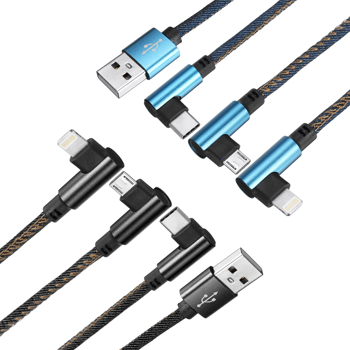 3-в-1 micro Тип usb C IOS зарядный кабель долговечно для синхронизации данных и быстрой зарядки Кабели для iPhone IOS/Android телефон