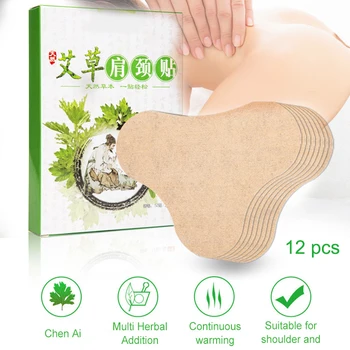 

12 Pcs Wormwood Moxa Self-heating Sticker for Neck Home Office Artemisia Neck Sticker Health99