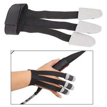 

3-finger Bow Arrow Archery Protective Glove Sports Safety Hunting Gloves durable Elastic Finger Mittens Support Protector