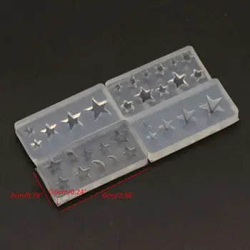 

4Pcs Moon Star Nail Art Silicone Mold Template Mould Kit Resin Jewelry Mold Kit