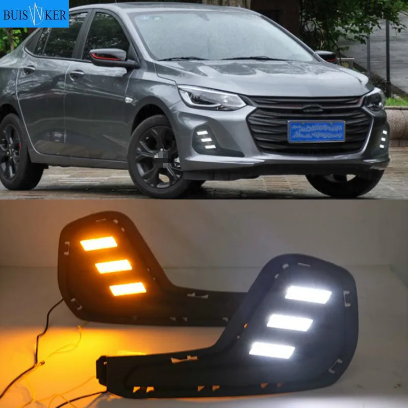 

Дневные ходовые огни, указатели поворота, противотуманные огни, 2 шт., для Chevrolet кавалер 2020, 12 В, ABS светодиодный, DRL, Стайлинг автомобиля