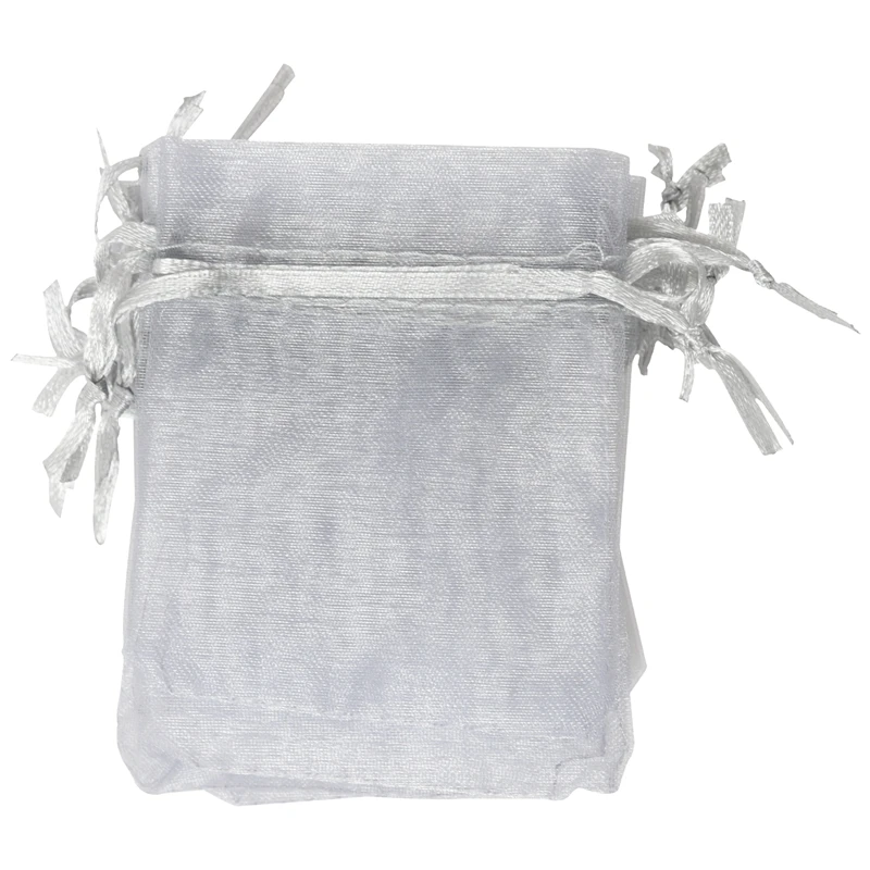

10 pack Silver Organza Gift and Favour Bags 7cm x 9cm-ABUX