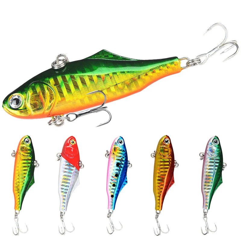  TOP-Whole 5 Color Sinking Vib Fishing Lok Ken Minnow Artificial Bait Vibration Winter Ice Full Swim