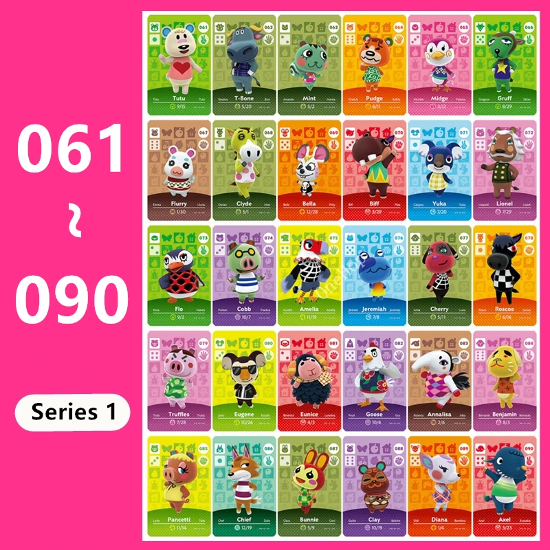 Croxxing-tarjeta de animales de la serie 1, juego de Chip NFC Ntag215, nuevos Horizons, accesorios, juego completo de datos, 1 n. ° 061 ~ 090