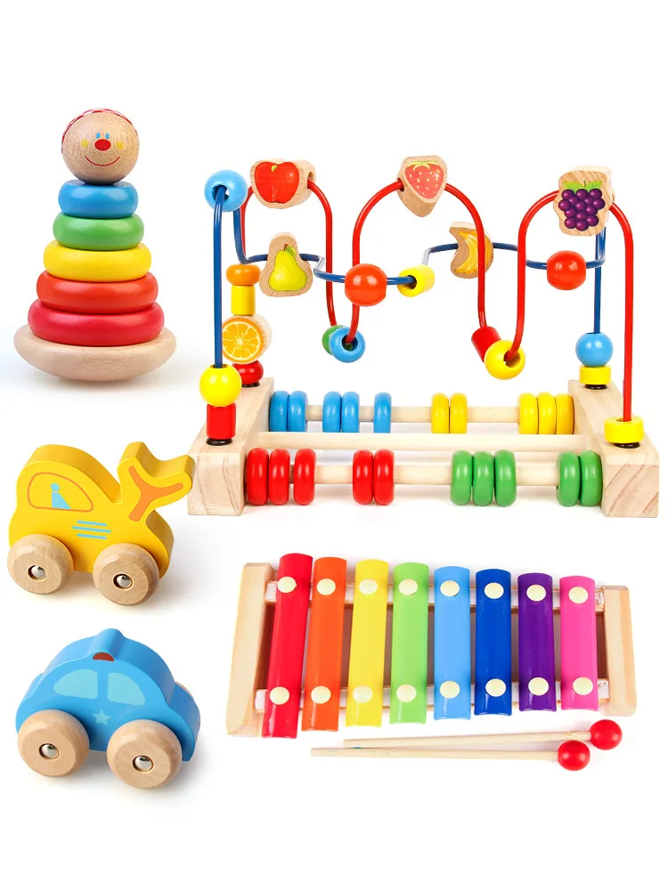 

Treasure Chest Baby Bead Toy 1-2-3 a Year of Age Month a-Year-Old 6-12 Educational Unisex Bead-stringing Toy Bead-stringing Toy