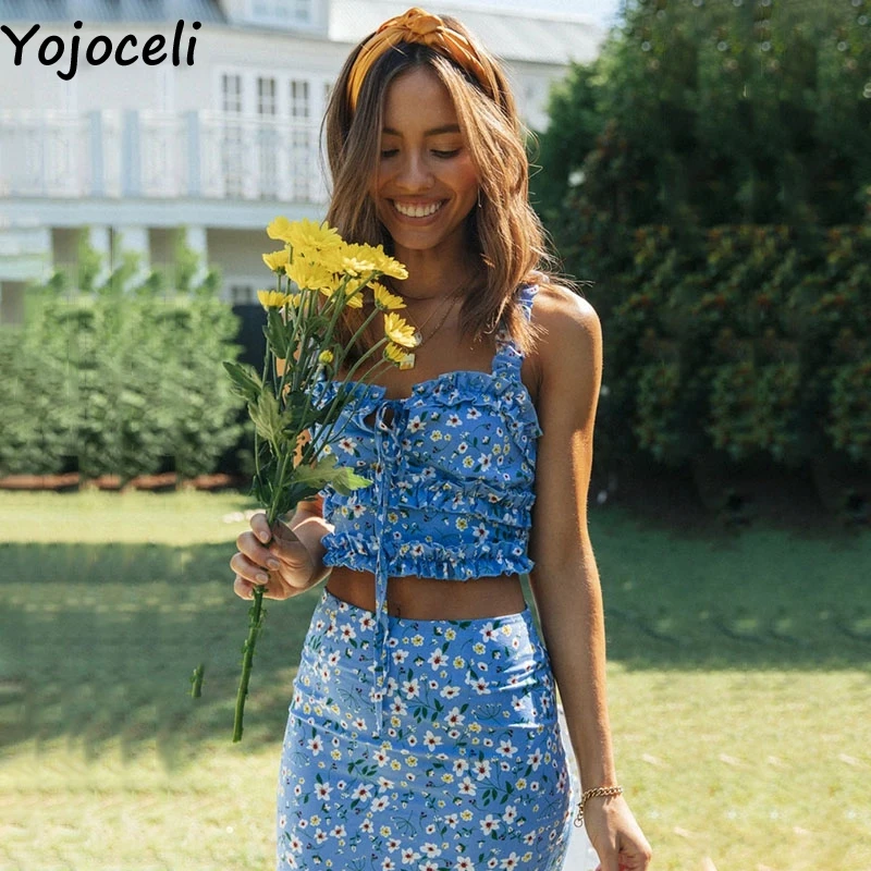 Соблазнительное женское платье Yojoceli с оборками комплект из 2 предметов