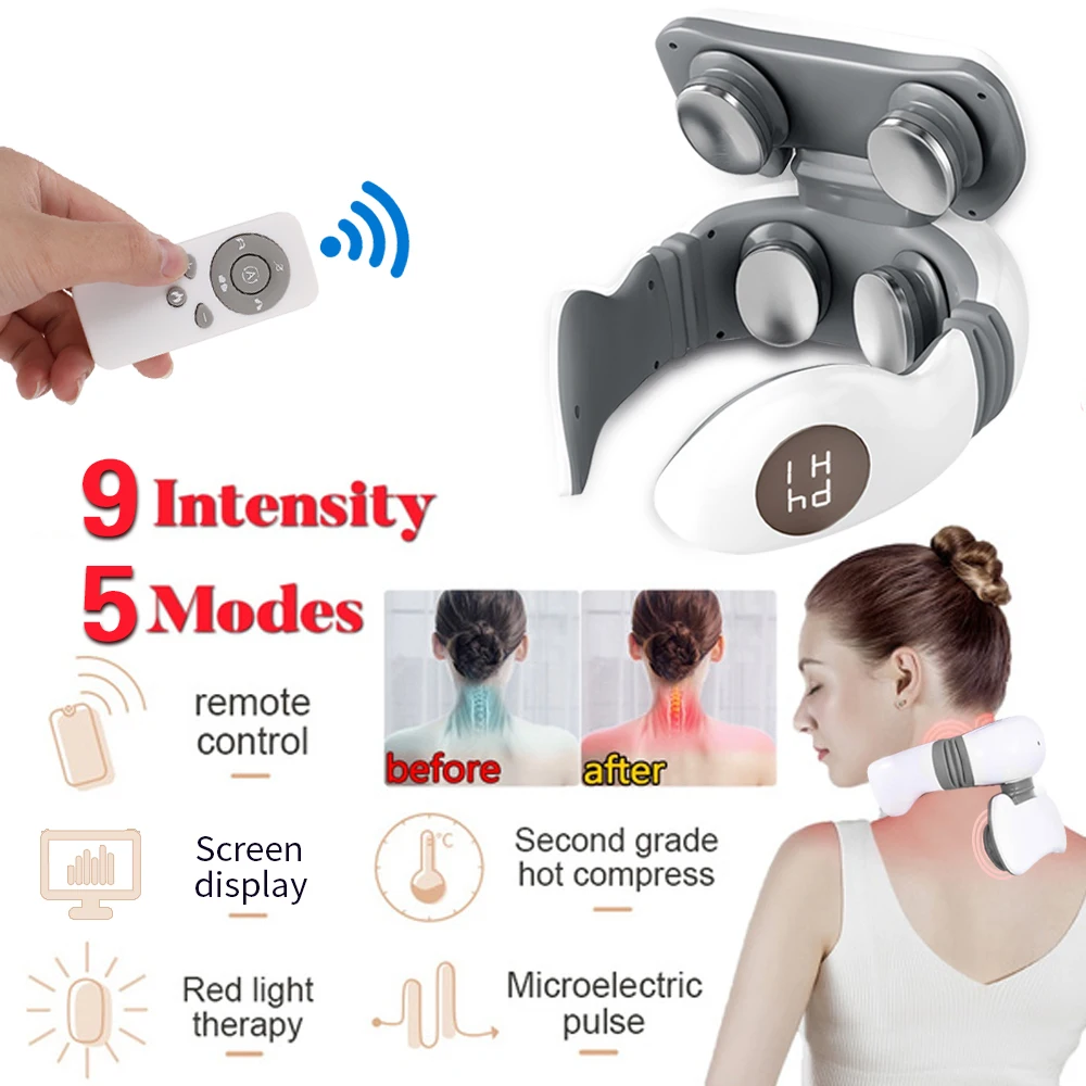 2021Electric Neck Massager Smart Back And Neck Massager Cervical Body Massage Electric For Back Pain Shoulder Massage Relaxation