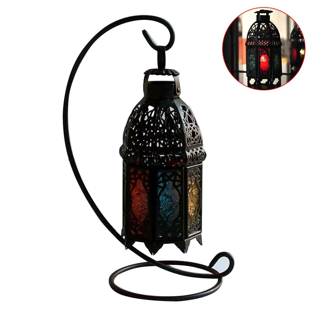 Ремесло стабильная роспись подсвечник Настольный чугунный Свадебный выдолбленный висячий бар декоративный с подставкой домашний орнамент
