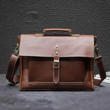 

GUMST Bag men's Leather briefcase Male man laptop bag natural Leather for men Messenger bags men's Business briefcases