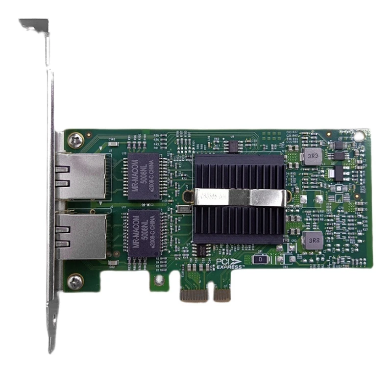 Компьютерная сетевая карта Настольная Pci-E Двухпортовая с чипом Intel82576 Поддержка