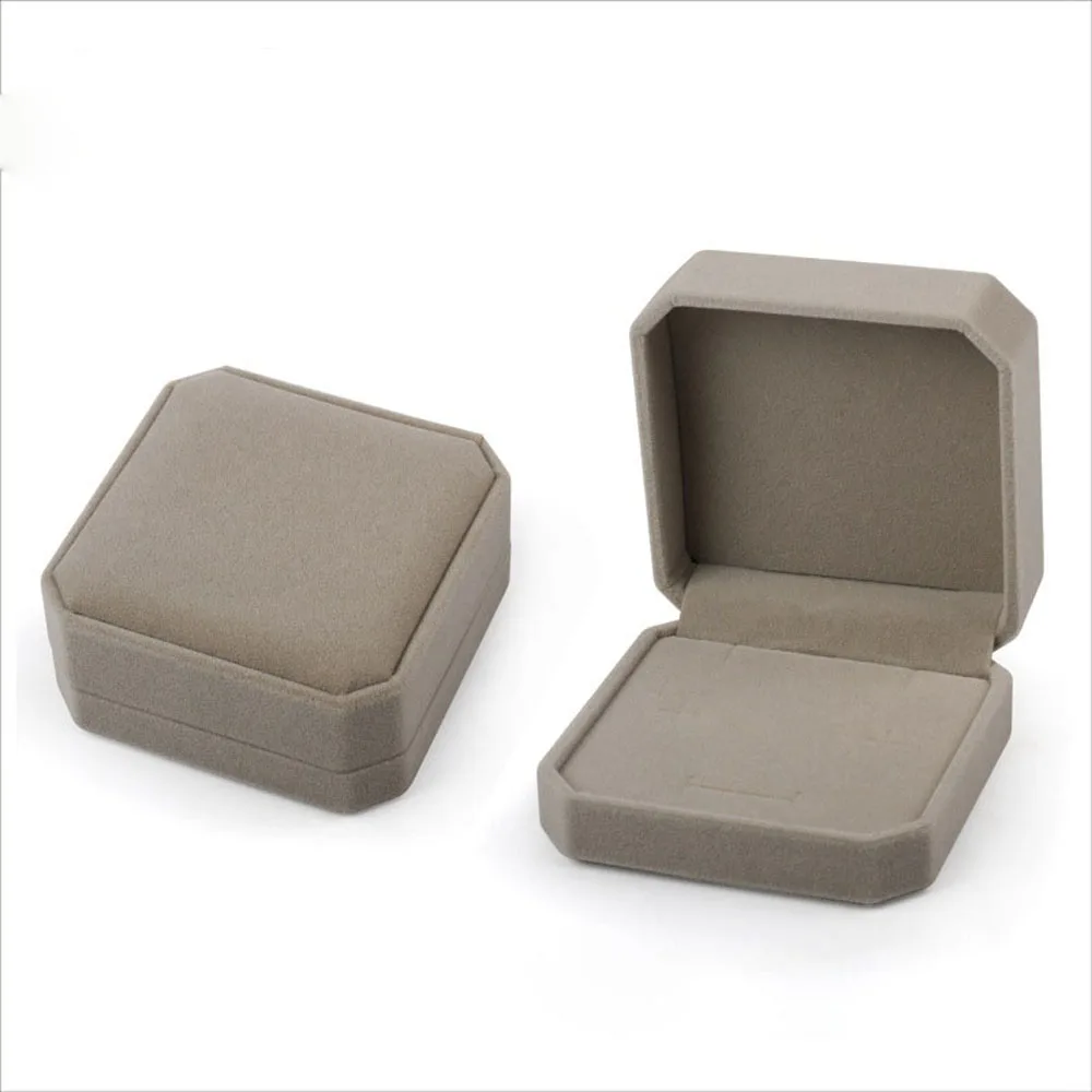 4 1Pc Jewelry Box Fashion Velvet For Rings Earring Necklace Set Jewelry Display Square Geometric Packaging Boxes Gift Decoration - Цвет: 4