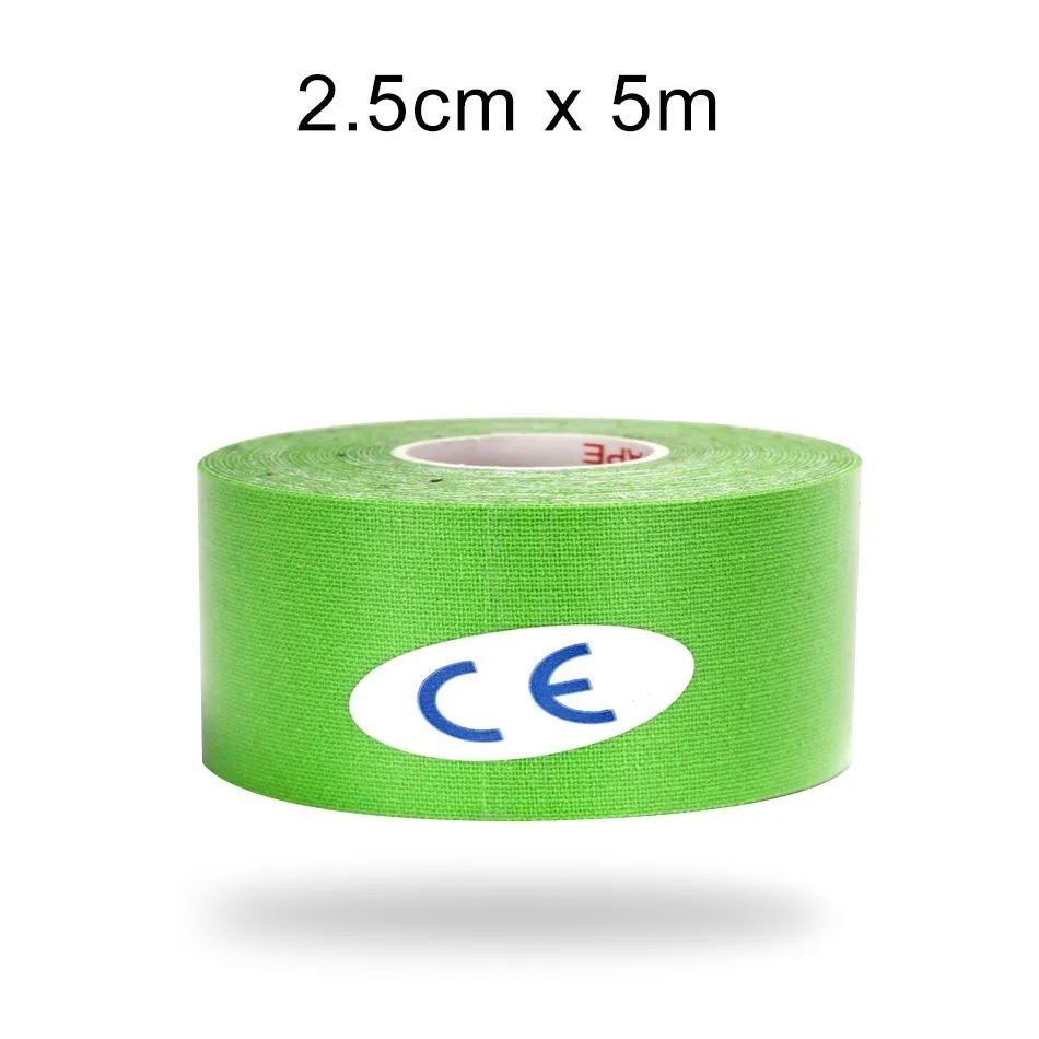 2.5X500 Green Фитнес-бандаж для тренажерного зала, эластичная лента, кинезиологический спортивный наколенник для восстановления мышц, защита от боли в мышцах, наколенники - Цвет: 2.5X500 Green