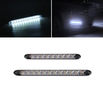 

2pcs LED DRL Daytime Running Light Headlight DRL Strip Car Styling Sequential White Flow Yellow Turn Signal Waterproof 12V