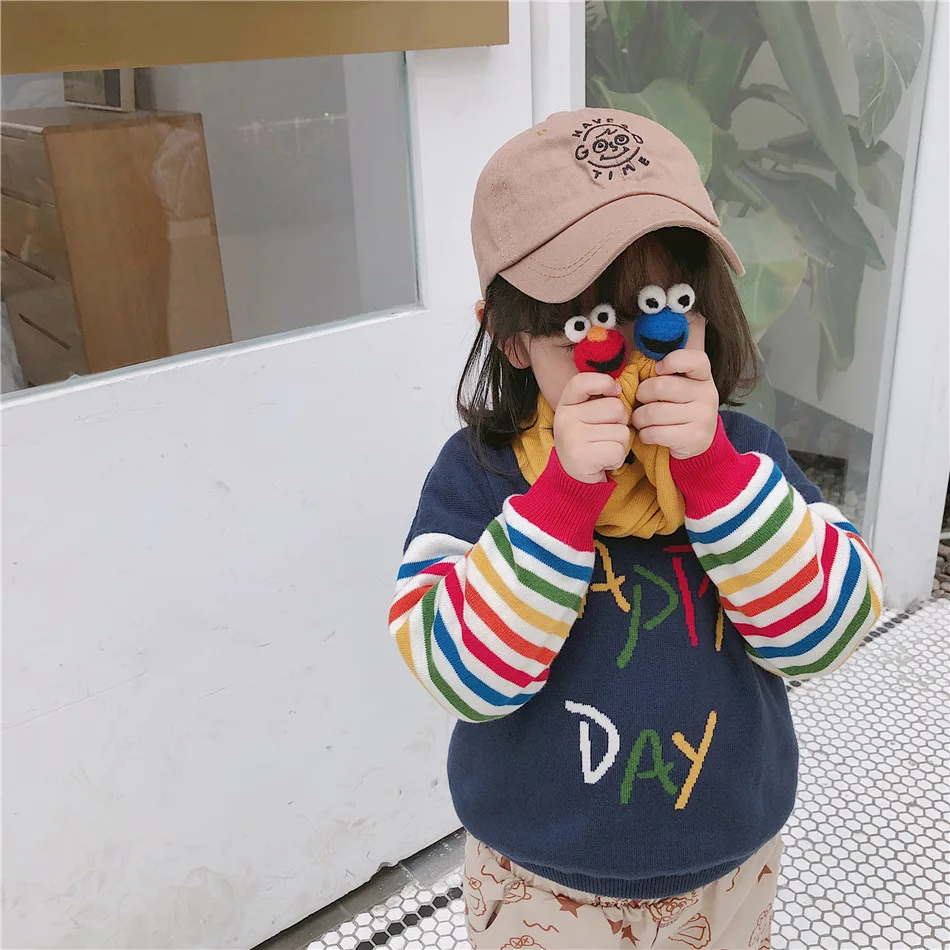Tonytaobaby/ Зимний Детский свитер с шарфом для мальчиков и девочек, комплект из 2 предметов