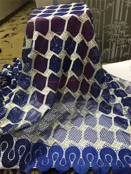 

Wholesale and Retail 2020 Latest Luxury African Guipure Cord Lace With Heavy Stones Fabric For Evening party Dresses Royalblue