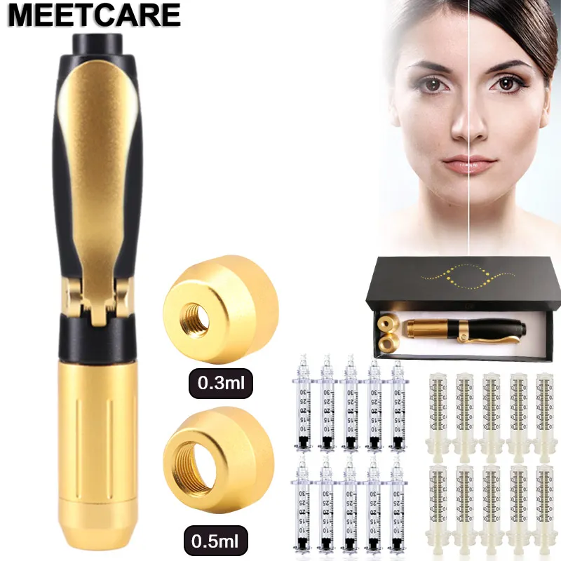 

2 in 1 meso injection gun hyaluronic pen 0.3ml &0.5ml head gold hyaluronique acid pen lip filler injector Noninvasive Nebulizer