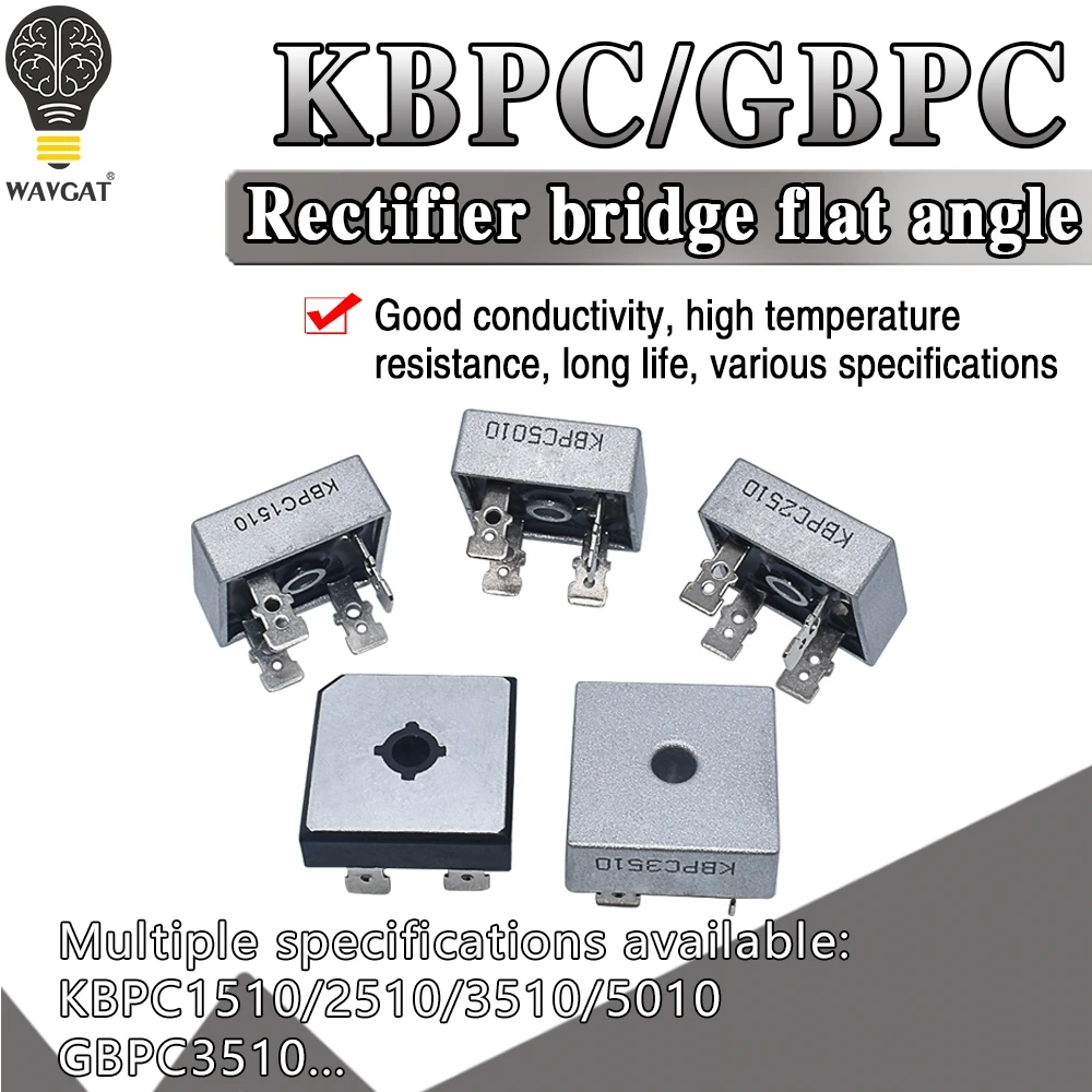 KBPC5010 KBPC3510 Rectifier bridge pile KBPC1010/1510/2510/610 GBPC3510 Diode Bridge Rectifier 50A1000V afbeelding