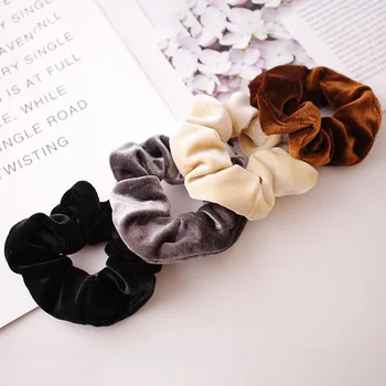 

Solid color headband hair hoop girl's hair ring elastic flannel hair band hair accessories headgear
