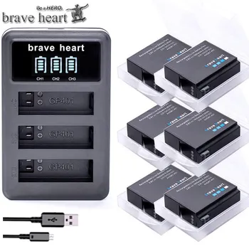 

bateria Gopro Hero 4 hero4 Battery + LED 3-Slots USB Charger for GoPro HERO4 black/silver/white Action Camera accessories