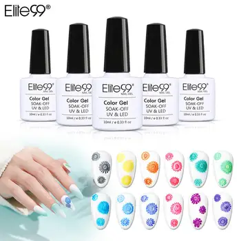 

Elite99 10ml Blooming Flower Nail Art Gel Polish Snowflakes Liquid For Manicure DIY Nails Gellak Soak Off LED UV Gel Varnish