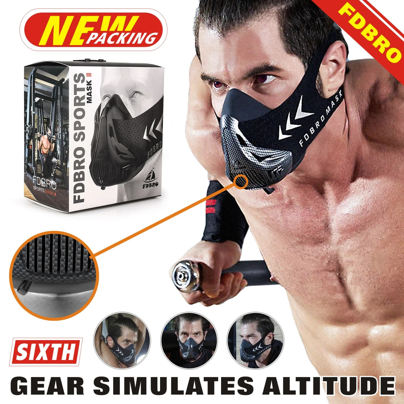 Fdbro Workout ,running , Resistance ,sports Mask Fitness Elevation