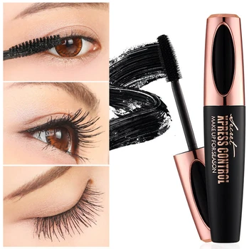 

New 1PC Professional 4D Black Volume Curling Mascara Silk Fiber Eye Makeup Waterproof Lash Extension Thick Lengthening Mascara