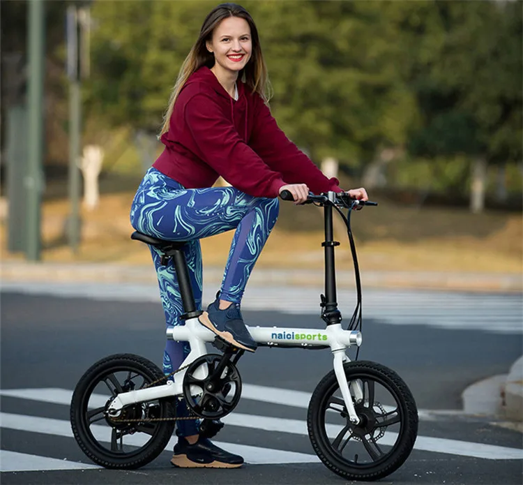 Mini Electric Bicycle 16 Inch 2 Wheels Electric Bicycle Brushelss Motor 350W 36V WhiteRedBlackYellow Adult Electric Scooter (3)