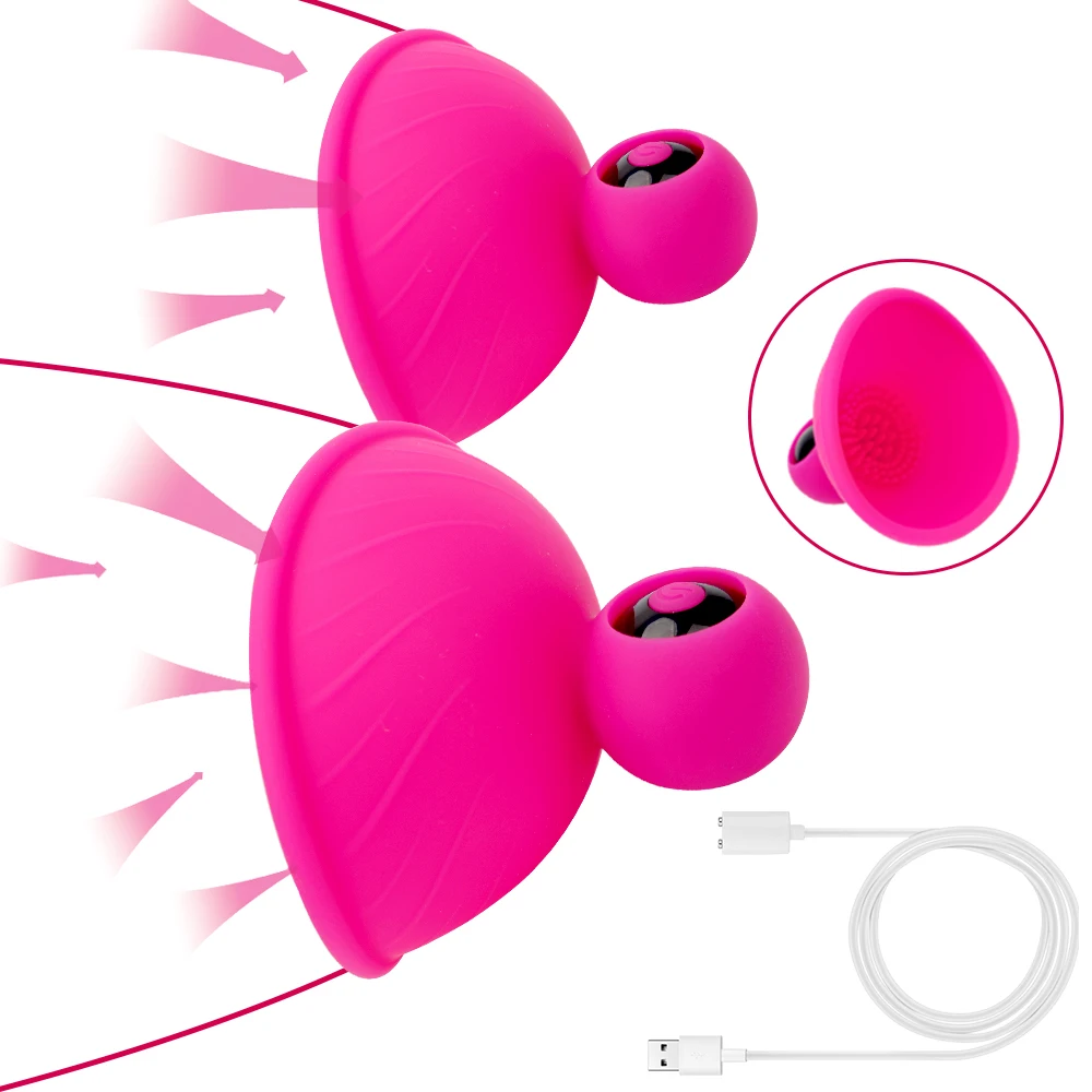 Tunga- och sugvibrator för bröstvårtor med sugfunktion för kvinnor_voghion.com