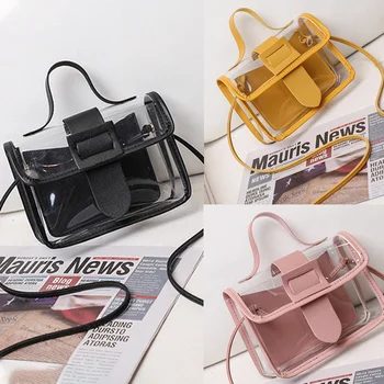 

AUAU-Spring Summer Fashion Women's Transparent Square Sling Bag Cool Shoulder Bag Messenger Bag Mobile Lady Bag