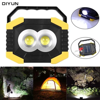 

Portable Spotlight 100W LED Work Light USB Rechargeable Flashlight Solar energy Light Built-in 2400mAh Battery For Camping