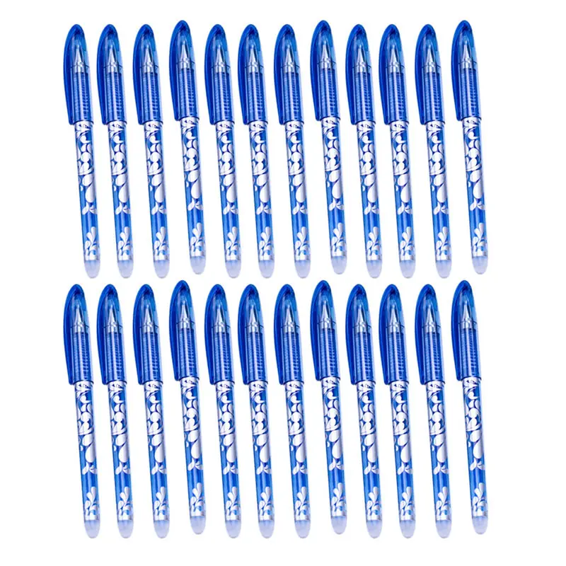 24Pcs/36Pcs/48Pcs Erasable Gel Pen 0.5mm Washable Handle Office School Writing Stationery Blue Black Ink Erasable Pen Refill Rod
