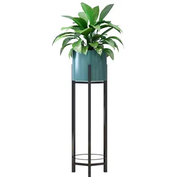 

Flower Frame Nordic Indoor Home Balcony Decoration Storage Shelf Wrought Iron Living Room Simple Flower Pot Plant Rack Green Rad