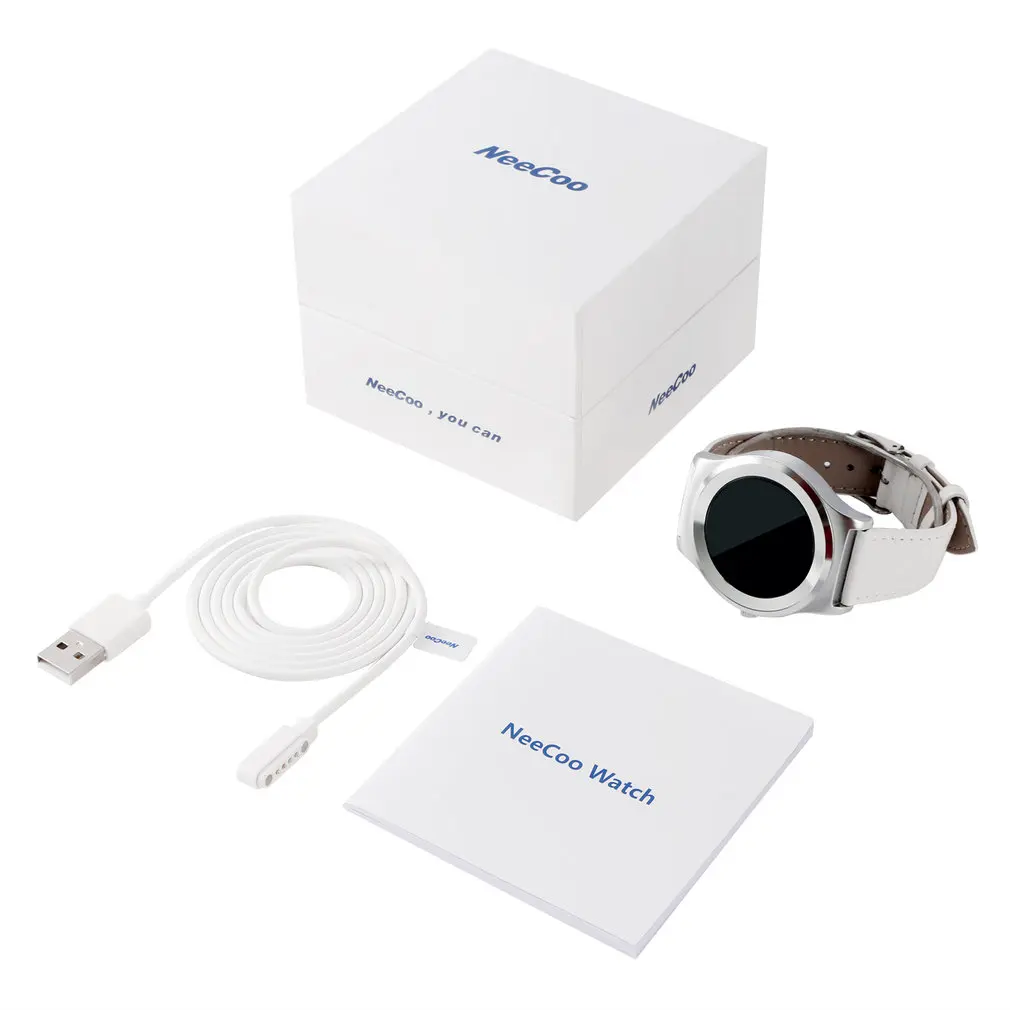 

Silver 4.0 Smart Watch 1.3 inch Screen Heart Rate Monitor Pedometer Music for iOS Android SmartWatch for NeecooV3