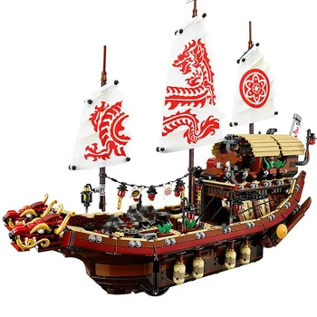 

In Stock 2363pcs ninjagoe Destiny's Bounty Boat 70618 06057 31076 10723 89043 Building Blocks Bricks Gift Kit Model ship Toys
