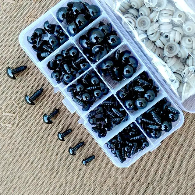 100pcs 10mm Eyeball Doll Accessories Black Plastic Plush Safety Eyes Amigurumi For Toys 6mm 8mm 12mm DIY Funny Toy Eyes Animal 3