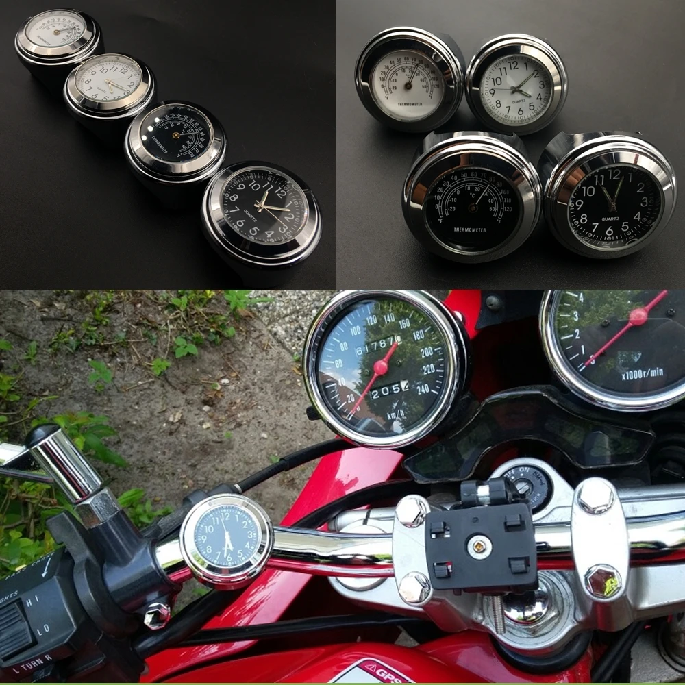 

Universal Waterproof 7/8" Motorcycle Handlebar Watch Bike Hand Bar Mount Temp Thermometer Clock Moto Watch For Honda Yamaha