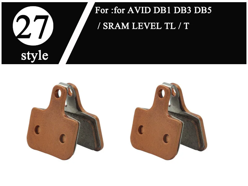 Style 27 2pair 2 пара MTB горный велосипед дисковые Тормозные колодки для SRAM AVID ELIXIR E1/3/5/7/9 BB5 BB7 E9 J3 J5 J7 R2011- DB1 S700 металла - Цвет: Style 27 2pair