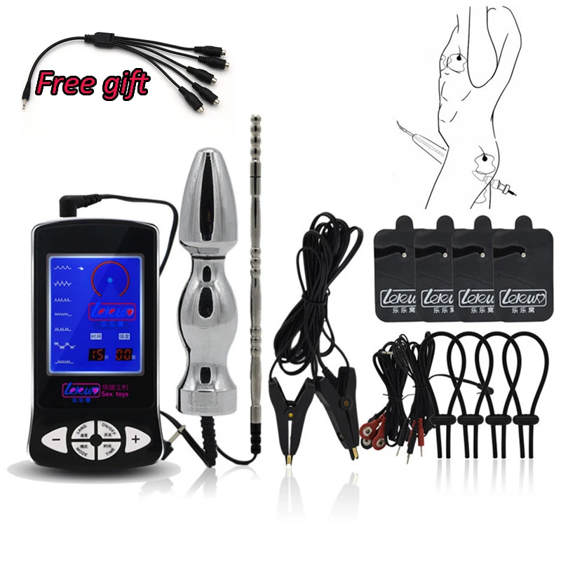 Online Electro Shock Anal Plug pene Plug anillos masaje almohadilla pezón abrazaderas médica temática juguetes para hombres juguetes de estimulación sexual eléctrica