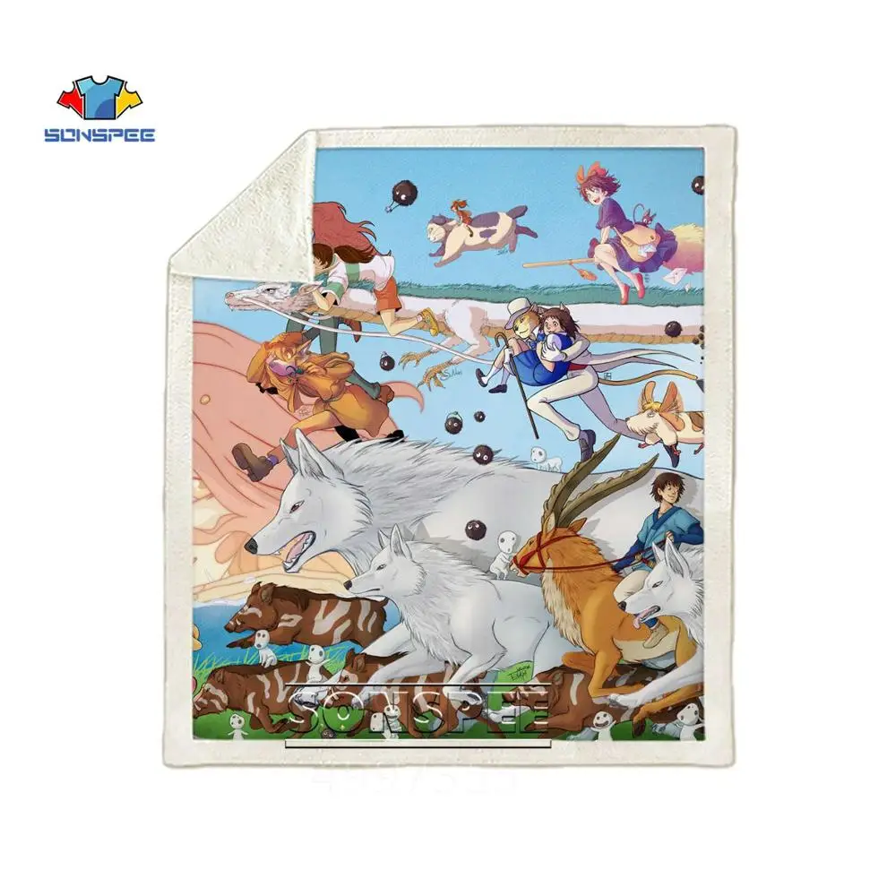 Одеяло SONSPEE THE WIND RISES Totoro Harajuku для детей и взрослых с 3d принтом, покрывало для дивана, стеганое одеяло, сохраняющее тепло, постельные принадлежности, Классическое Одеяло с рисунком аниме - Цвет: 1
