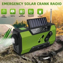 Портативный многофункциональный AM/FM/WB широковещательный динамик на солнечной батарее с заводной рукояткой радиоприемник стерео наружный фонарик power Bank SoS Alarm