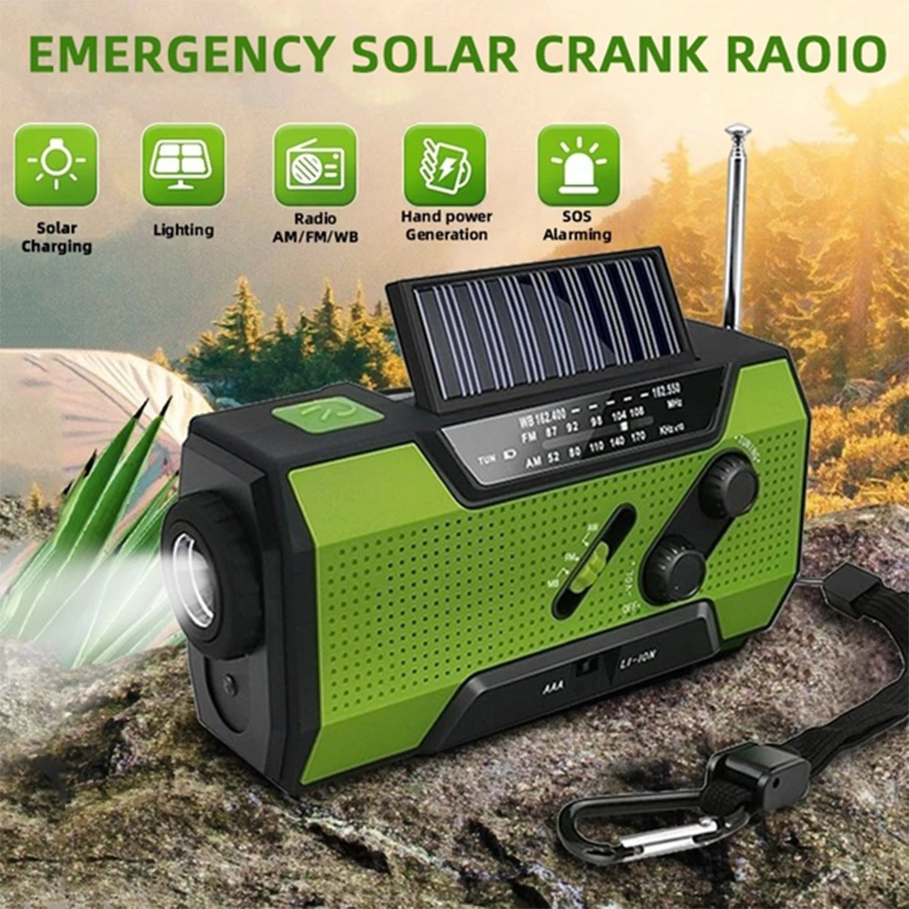 Портативный многофункциональный AM/FM/WB широковещательный динамик на солнечной