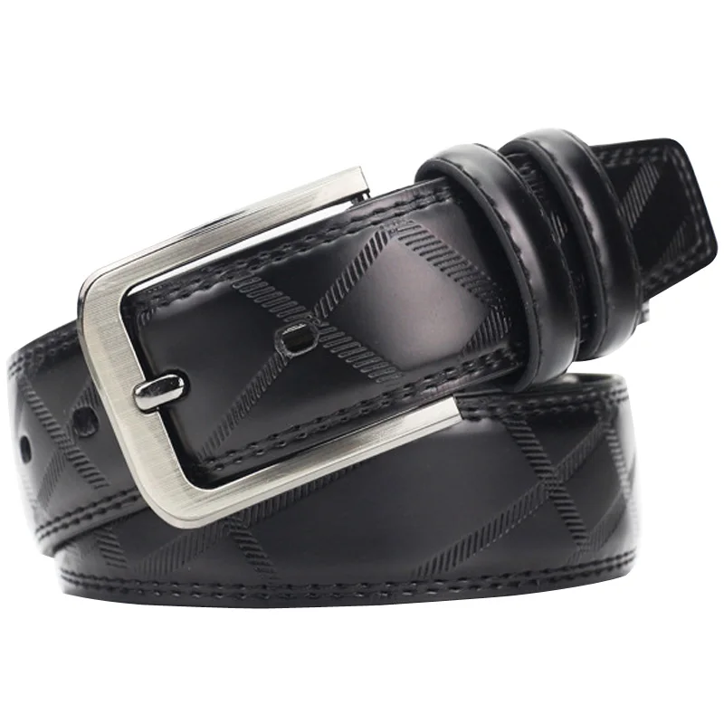 

Ремень мужской из искусственной кожи с тиснением, винтажный роскошный Повседневный деловой пояс с пряжкой с язычком, универсальный