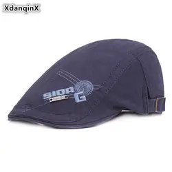 XdanqinX мужская шапка с вышивкой хлопоковый берет осенний женский язычок колпачок для крышки регулируемый размер индивидуальная хип хоп