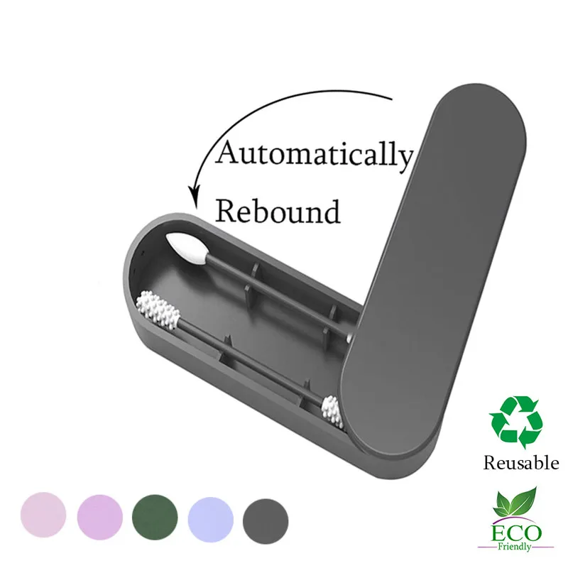 Buds-Swabs-Sticks Ear-Cleansing Silicone Reusable Makeup for Touch-Ups Double-Headed