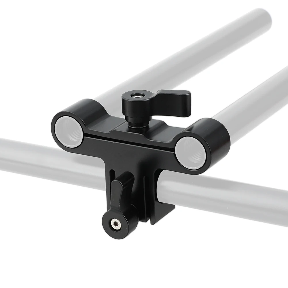 

HDRIG 15mm Single Dual Railblock Rod Clamp Combination Perpendicular Type for DSLR Camera Shoulder Rig Kit Aluminum
