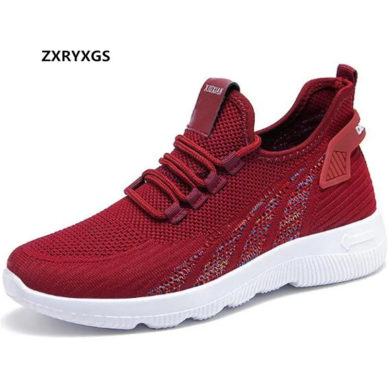 Promotion 2021 Autumn New Sneakers Women's Shoes Lace-up Flying Woven Breathable Flat Comfortable Casual Trend | Обувь