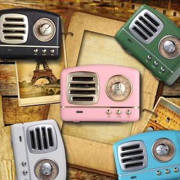 

Retro Bluetooth Speaker Radio Card Subwoofer Creative Gift Mini Antique Small Speaker