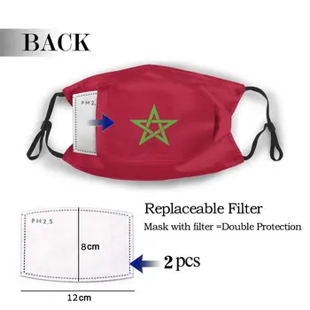 

protective mask with filter Morocco Flag anti dust PM2.5 reuse adult teen child girl